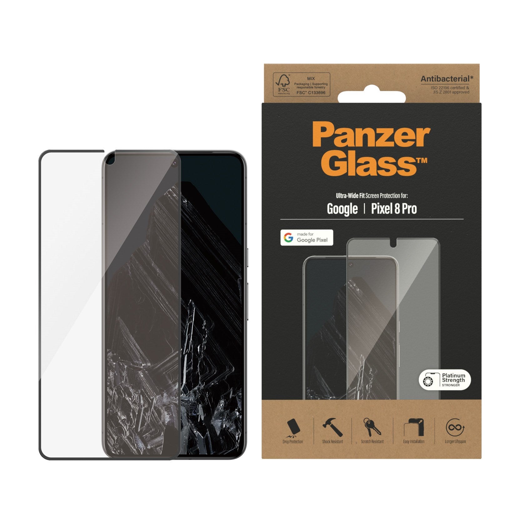 PanzerGlass® Displayschutz Google Pixel 8 Pro | Ultra-Wide Fit
